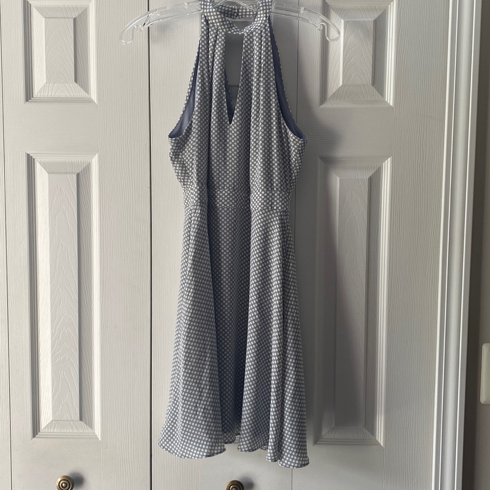 Express gray/white polka dot sleeveless dress Sz 2